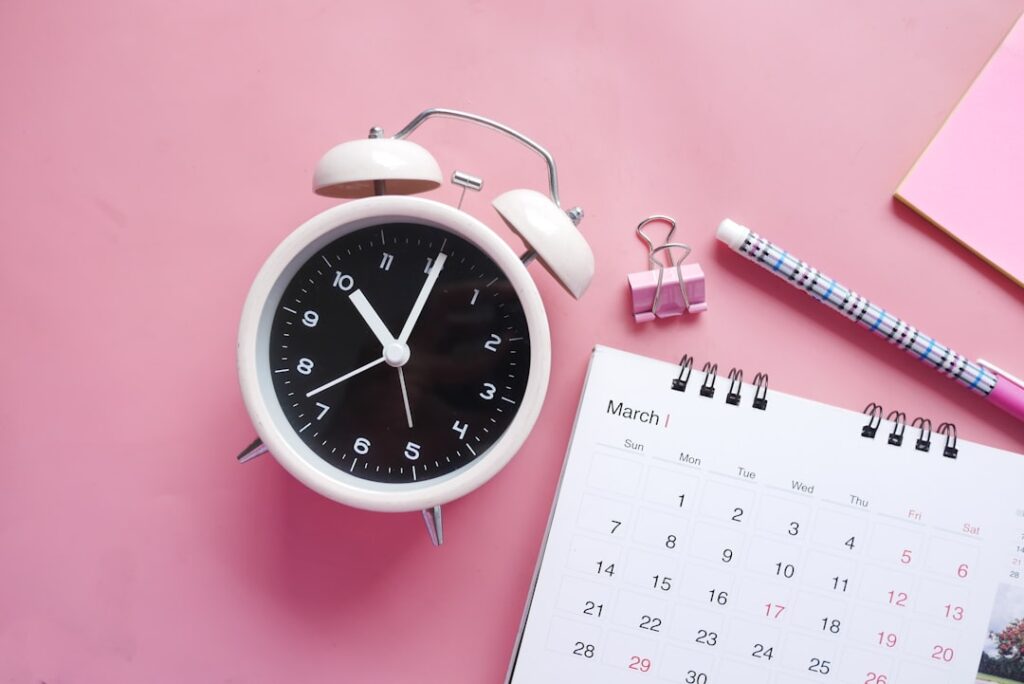 Calendar with alarm clock showing deadline concept for ITBI payment