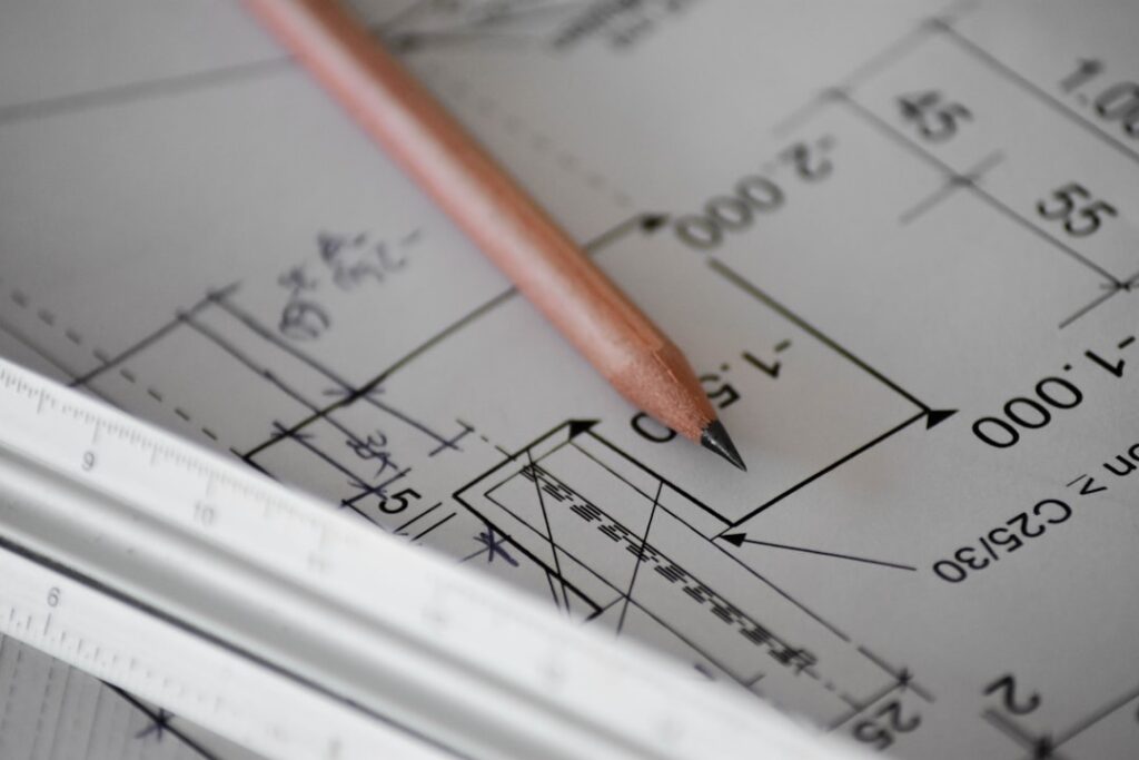Architectural plans and building permits documentation for property licensing